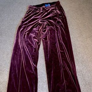 Purple velvet Adidas size S Flare sweatpants